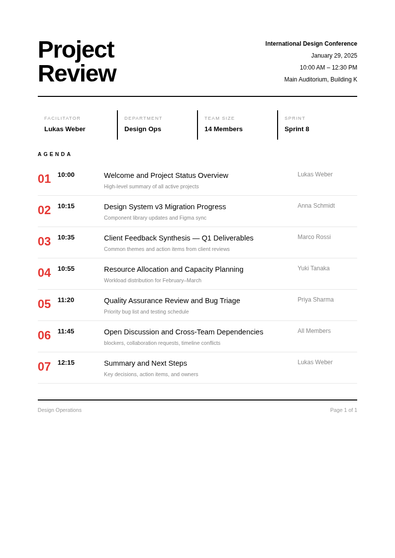 Swiss international agenda
